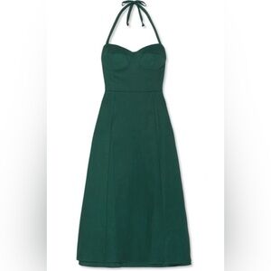 Reformation Green Jana Linen Halterneck Midi Dress – Size 4 – NWT